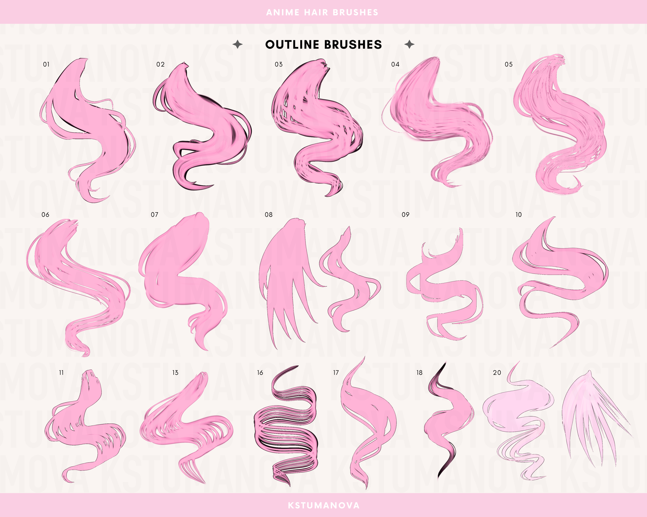 Anime hair brushes - Image 2
