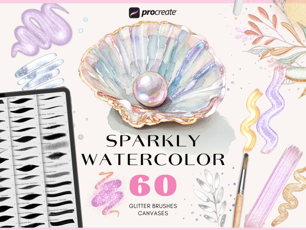 Watercolor sparkly brushes