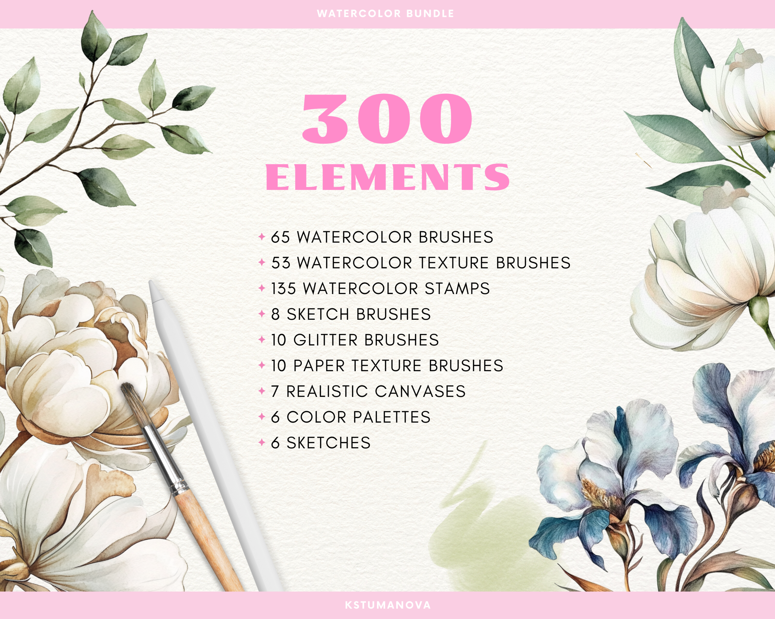 Watercolor bundle brushes - Image 7