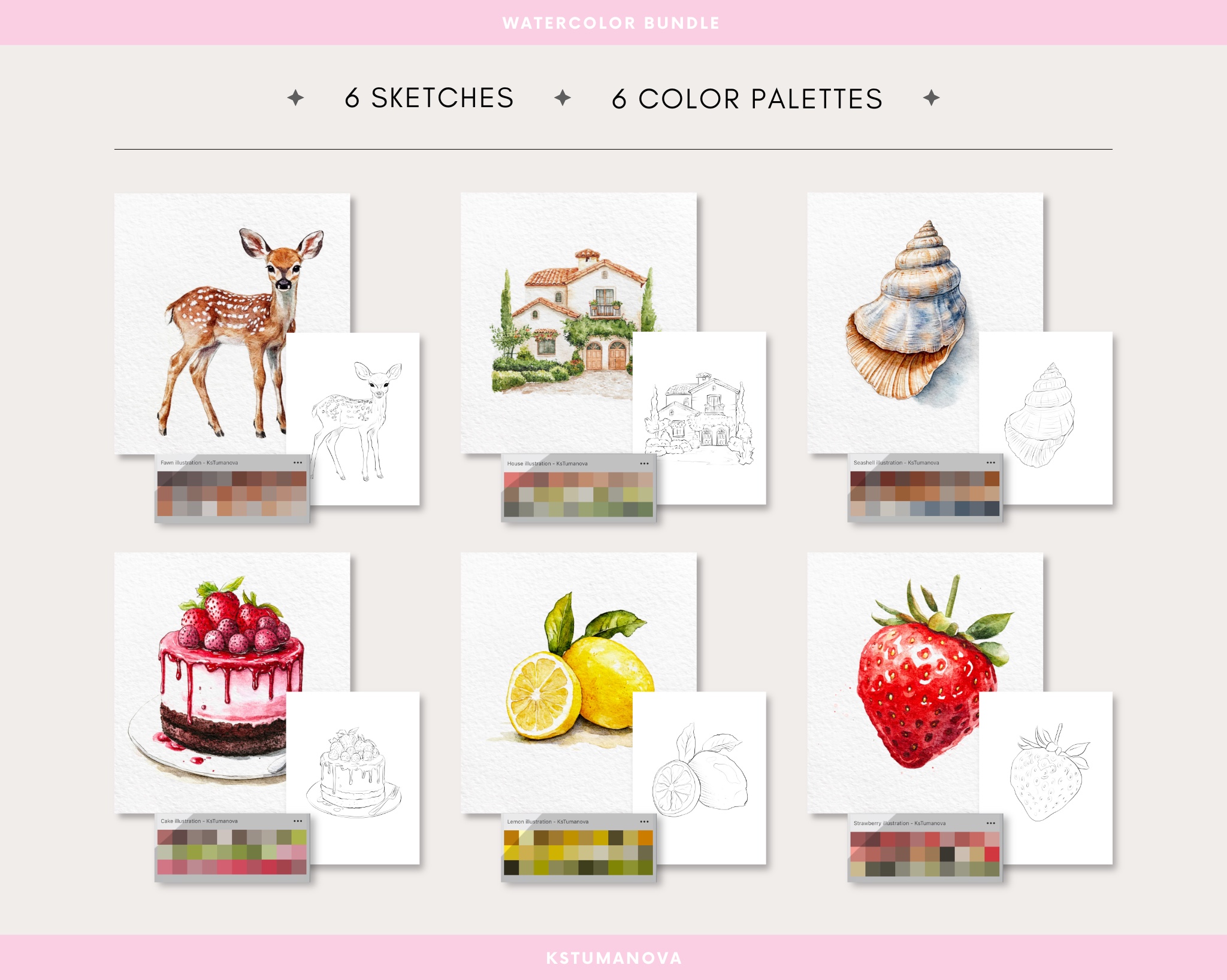 Watercolor bundle brushes - Image 6